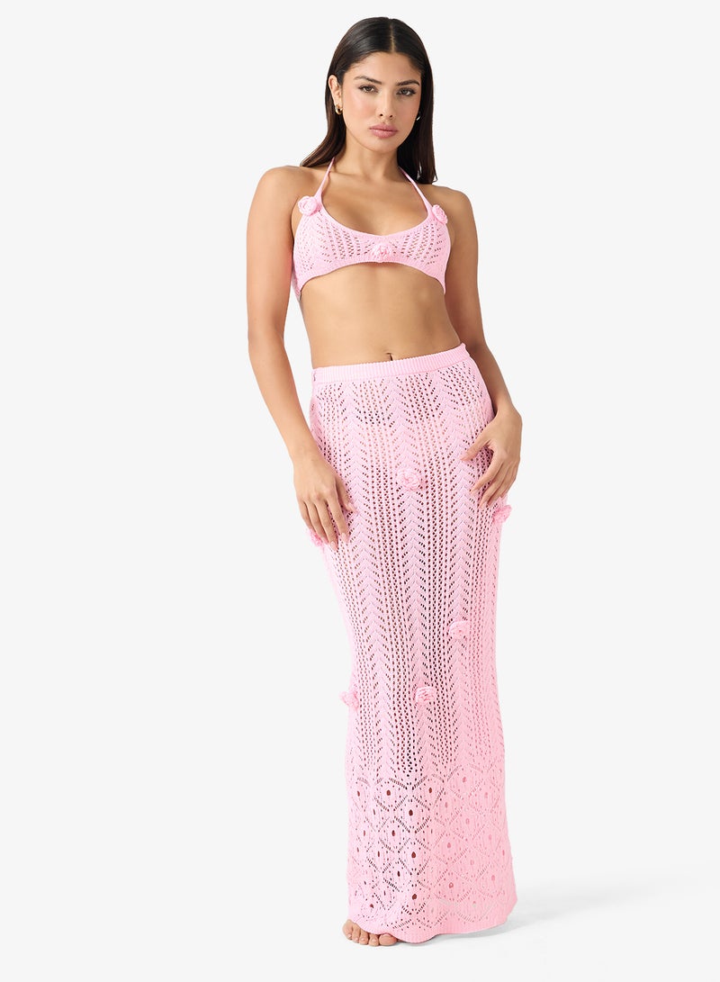 جينجر مجموعة توب بيكيني وتنورة كروشيه - Image 1